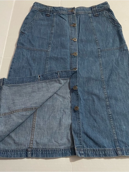 Christopher & Banks Dresses & Skirts - Vintage Christopher & Banks Modest Button Front Long Denim Skirt 8